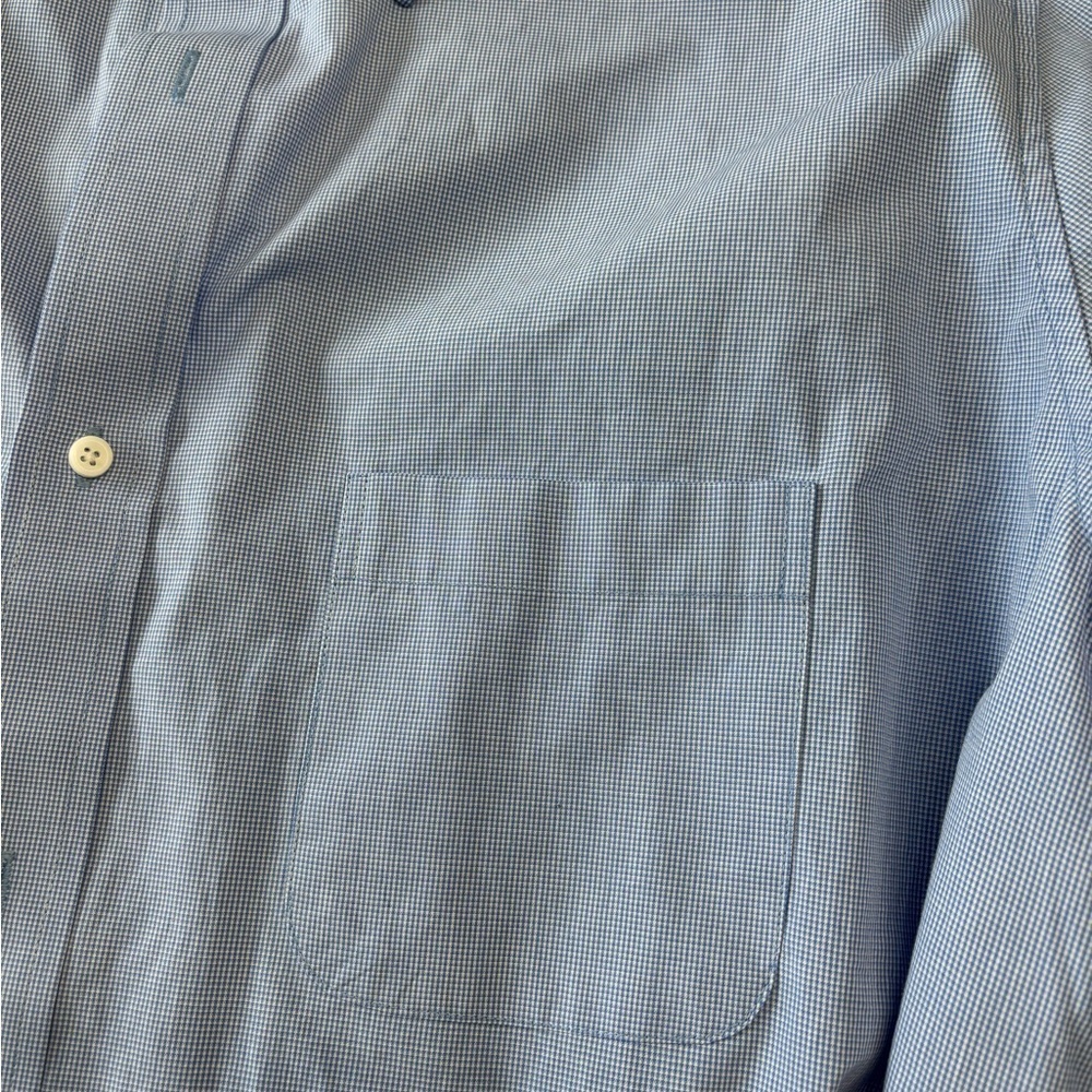 Blue Checkered Men's Dress Shirt - Picture 5 of 7